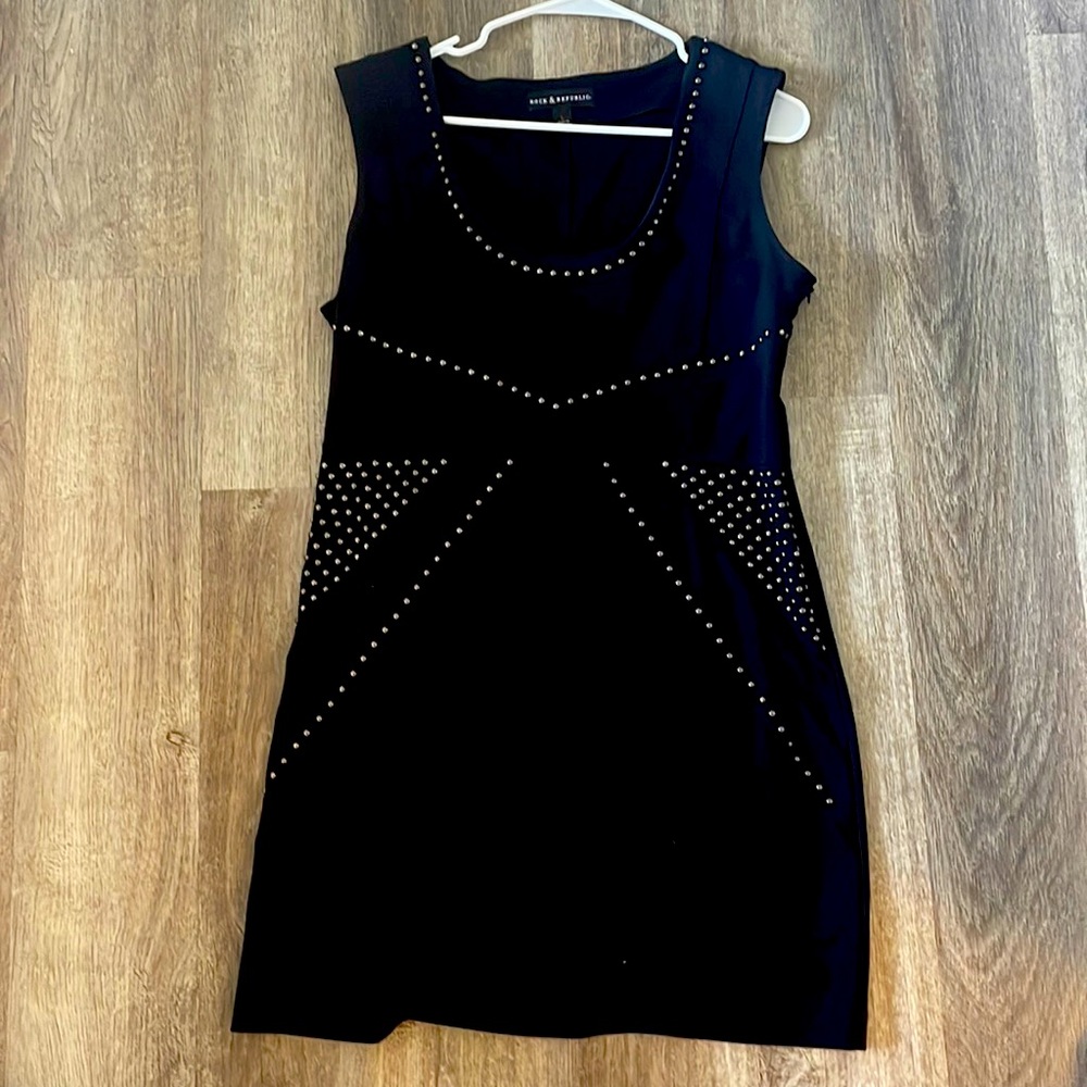 ROCK & REPUBLIC large black studded dress
